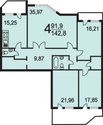Планировка квартир в домах серии И-1630 «Призма»