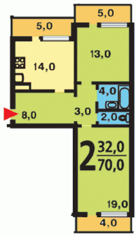 Планировка квартир в домах серии 90.1-1М.