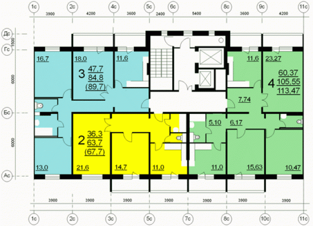 Планировка квартир в домах серии В-2005