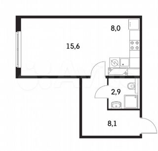 1-комнатная квартира