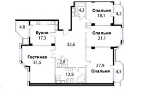 4-комнатная квартира