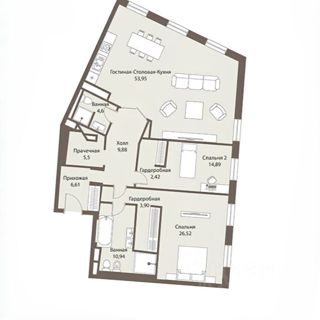 3-комнатная квартира