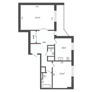 2-комнатная квартира