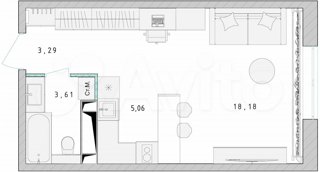 1-комнатная квартира