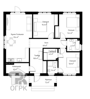 Дом, площадью 110 кв.м