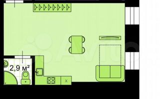 1-комнатная квартира