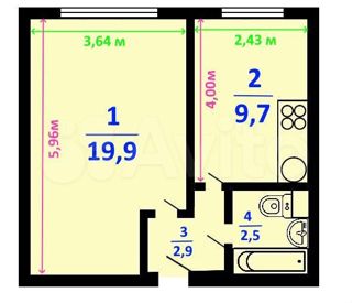 1-комнатная квартира