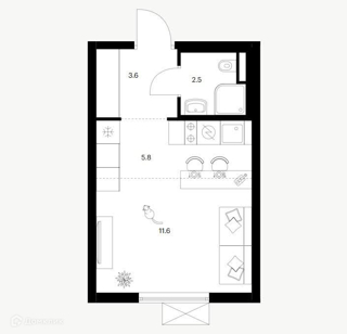 1-комнатная квартира