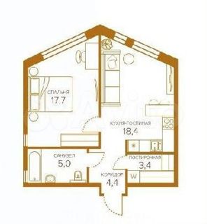 1-комнатная квартира
