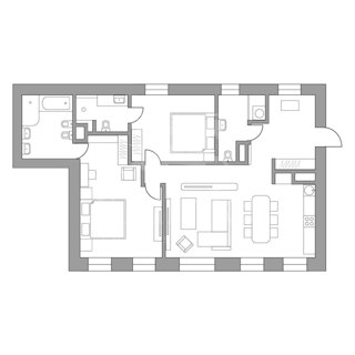 3-комнатная квартира