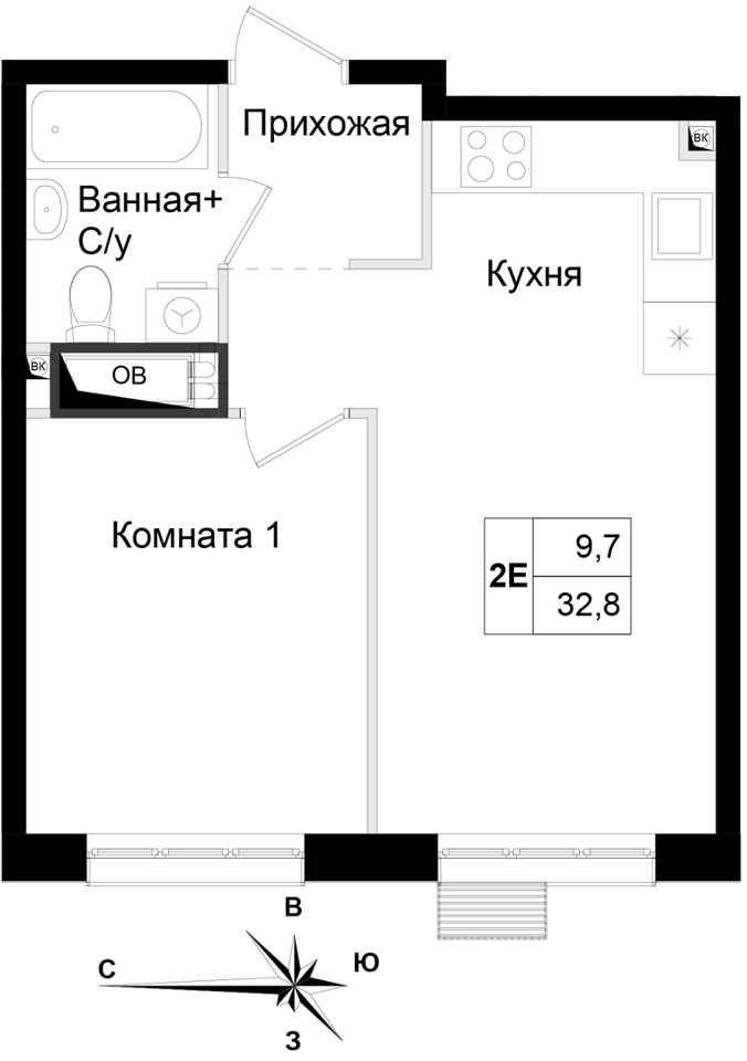 Продается 1-комнатная квартира, площадью 32.80 кв.м. Московская область, Химки городской округ, город Химки, улица Имени К. И. Вороницына