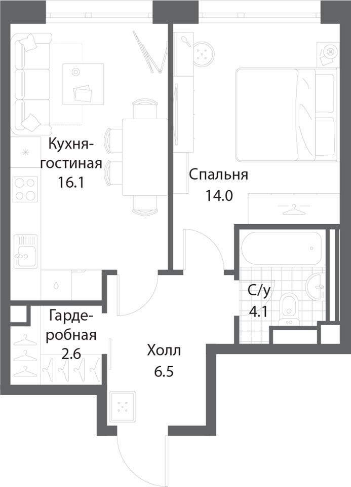 Продается 1-комнатная квартира, площадью 43.30 кв.м. Москва, улица Автозаводская, дом 23стр184