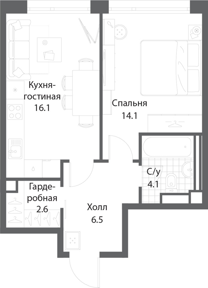Продается 1-комнатная квартира, площадью 43.40 кв.м. Москва, улица Автозаводская, дом 23стр184