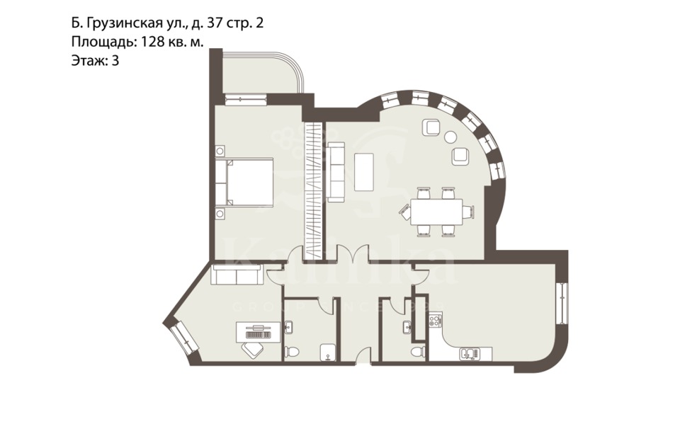 Продается 3-комнатная квартира, площадью 126.30 кв.м. Москва, улица Малая Грузинская, дом 37стр2