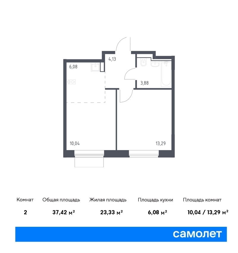 Продается 2-комнатная квартира, площадью 37.40 кв.м. Москва, улица Донецкая, дом вл. 30