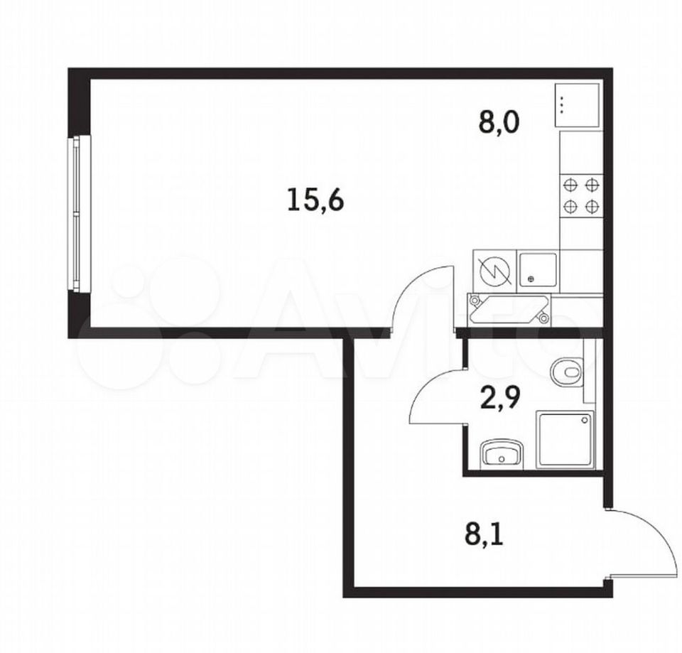Продается 1-комнатная квартира, площадью 35.10 кв.м. Москва, Варшавское шоссе, дом 141к13