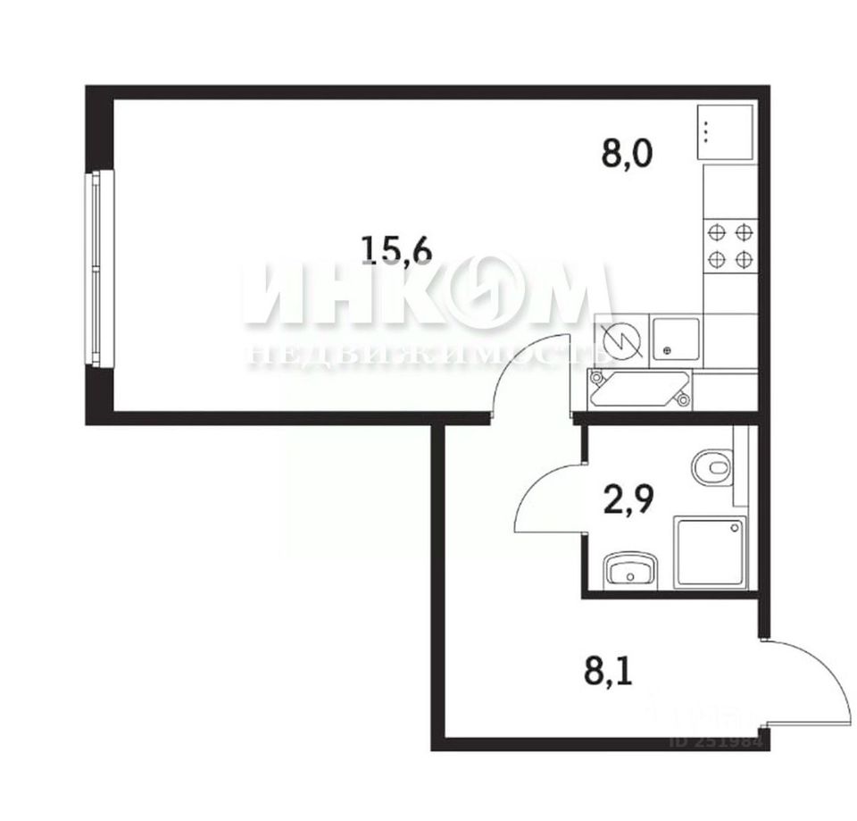 Продается 1-комнатная квартира, площадью 35.10 кв.м. Москва, Варшавское шоссе, дом 141к13