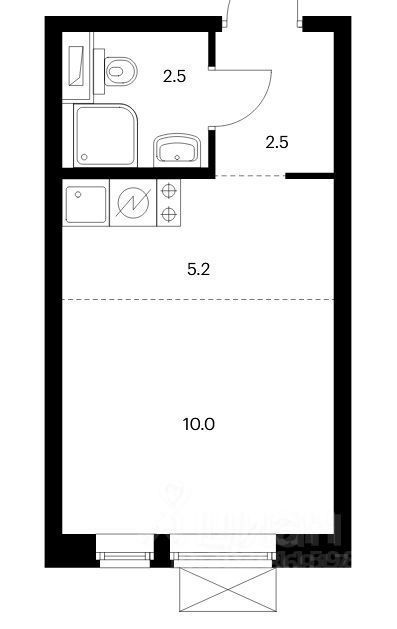 Продается 1-комнатная квартира, площадью 20.20 кв.м. Москва, Кронштадтский бульвар, дом 8к2