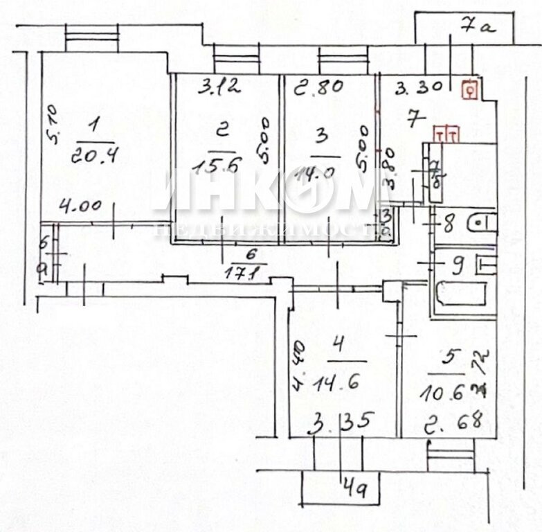 Продается 4-комнатная квартира, площадью 107.90 кв.м. Москва, улица Космонавта Волкова, дом 5к1