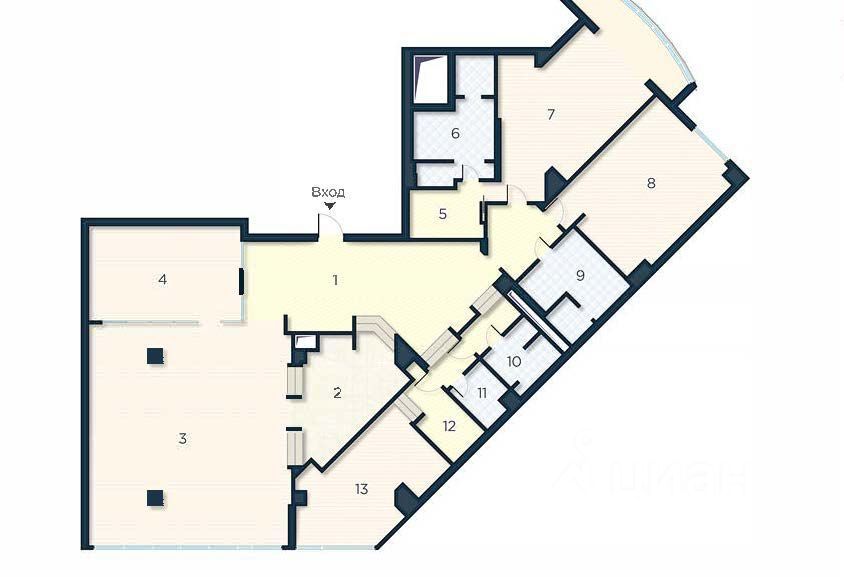 Продается 4-комнатная квартира, площадью 295.10 кв.м. Москва, улица Улофа Пальме, дом 7