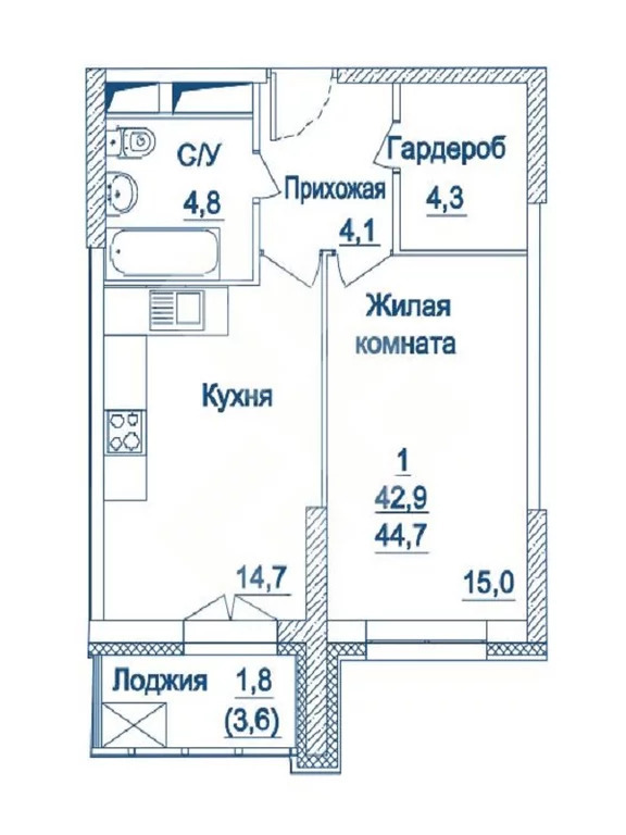 Продается 1-комнатная квартира, площадью 45.00 кв.м. Москва, Хорошёвское шоссе, дом 25Ак2