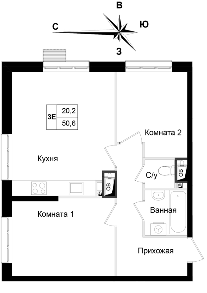 Продается 2-комнатная квартира, площадью 50.60 кв.м. Московская область, Химки городской округ, город Химки, улица Имени К. И. Вороницына