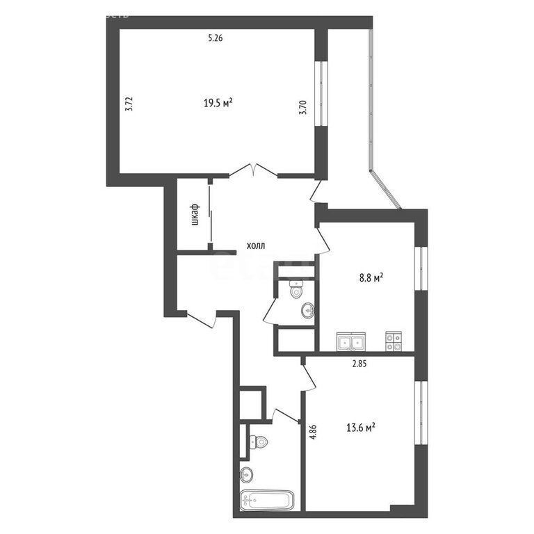Продается 2-комнатная квартира, площадью 63.00 кв.м. Москва, улица Каменщики Малые, дом 14