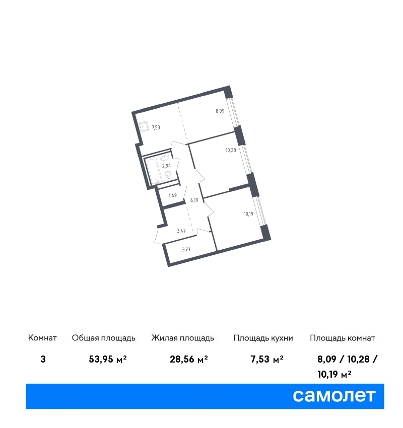 Продается 3-комнатная квартира, площадью 54.00 кв.м. Московская область, Одинцовский район, село Лайково, дом 58