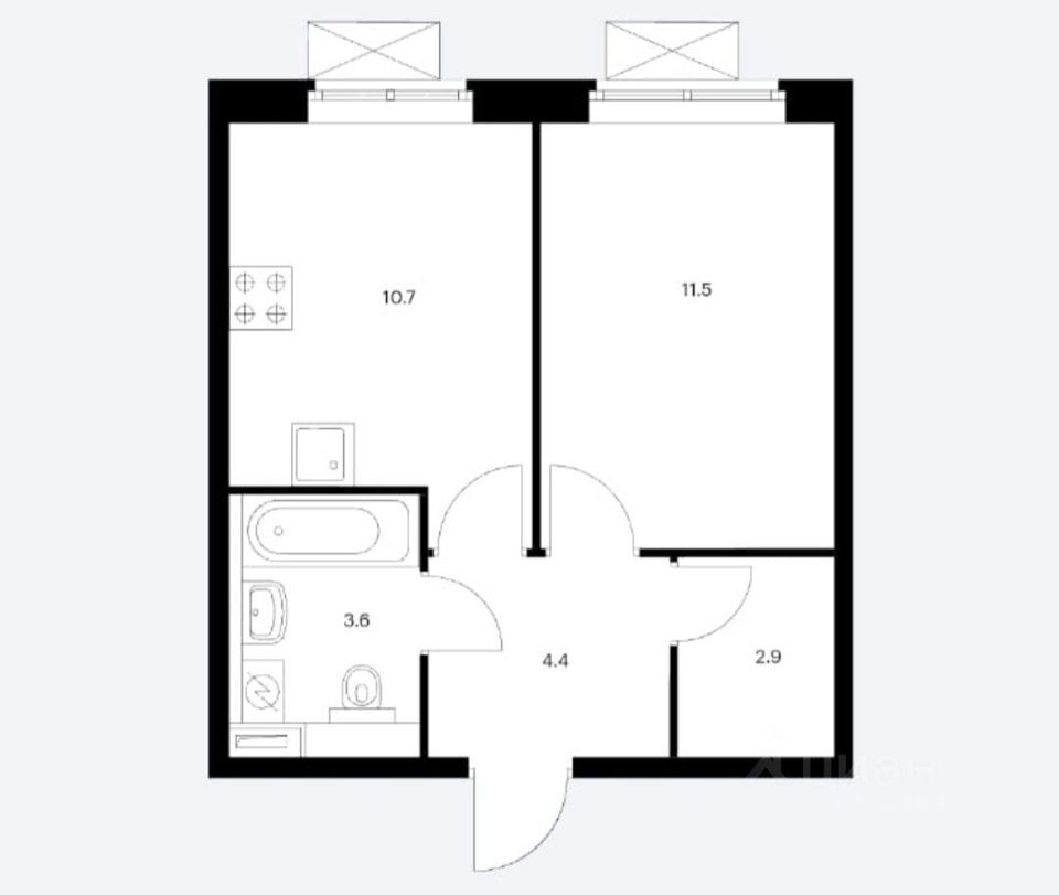 Продается 1-комнатная квартира, площадью 33.10 кв.м. Москва, проезд Ильменский, дом 17к1