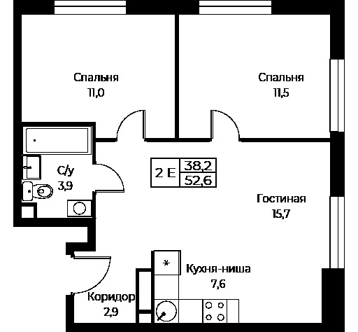 Продается 2-комнатная квартира, площадью 52.60 кв.м. Москва, улица Наметкина, дом 10Д