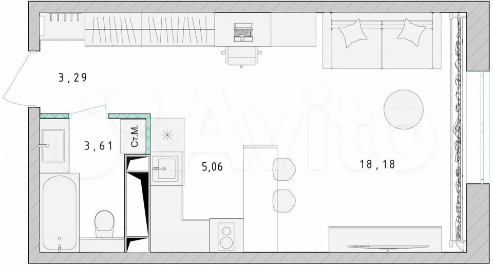 Продается 1-комнатная квартира, площадью 30.00 кв.м. Московская область, Пушкинский район, город Пушкино, Ярославское шоссе, дом 194