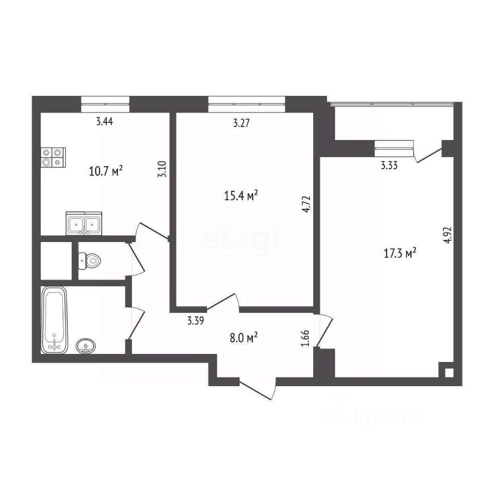 Продается 2-комнатная квартира, площадью 56.40 кв.м. Москва, улица Ереванская, дом 8к2