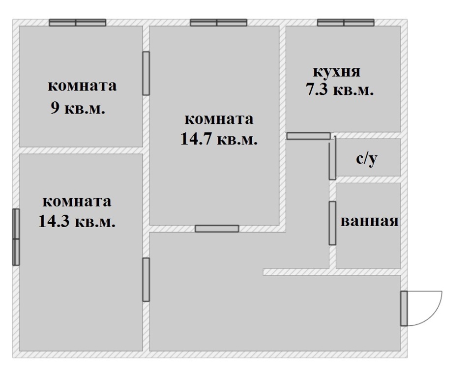 Продается 3-комнатная квартира, площадью 65.30 кв.м. Москва, проезд Линейный, дом 6