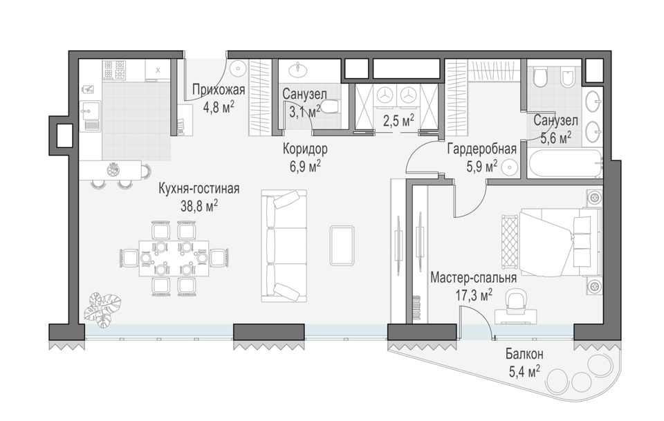 Продается 2-комнатная квартира, площадью 85.60 кв.м. Москва, переулок Толмачевский Большой