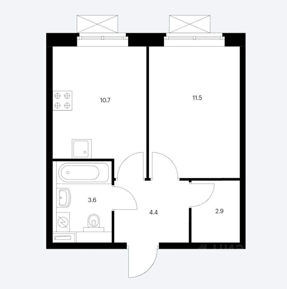Продается 1-комнатная квартира, площадью 33.10 кв.м. Москва, проезд Ильменский, дом 17к1