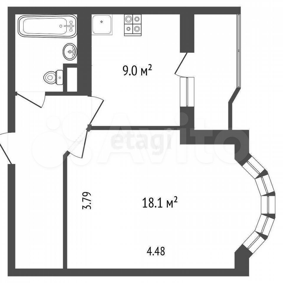 Продается 1-комнатная квартира, площадью 37.00 кв.м. Москва, улица Татьяны Макаровой, дом 10