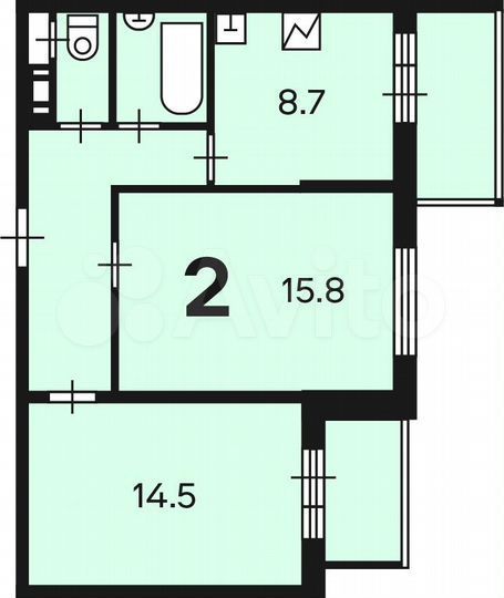 Продается 2-комнатная квартира, площадью 51.20 кв.м. Москва, Долгопрудная аллея, дом 14к1