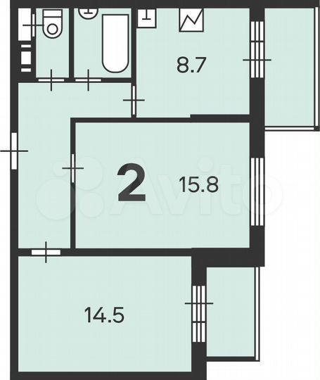 Продается 2-комнатная квартира, площадью 51.20 кв.м. Москва, Долгопрудная аллея, дом 14к1