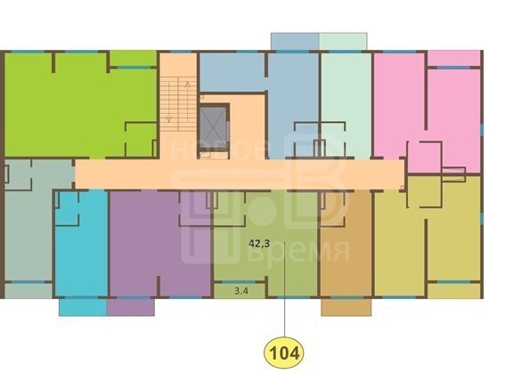 Продается 2-комнатная квартира, площадью 42.30 кв.м. Московская область, Ленинский район, город Видное, Белокаменное шоссе, дом 5вк1