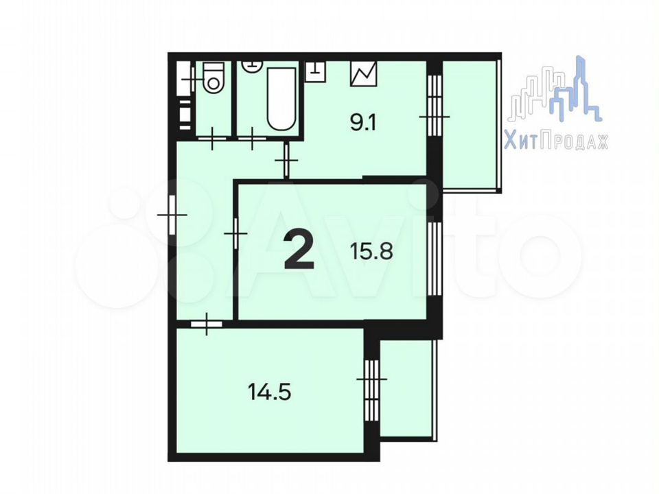 Продается 1-комнатная квартира, площадью 51.30 кв.м. Москва, Долгопрудная аллея, дом 14к1