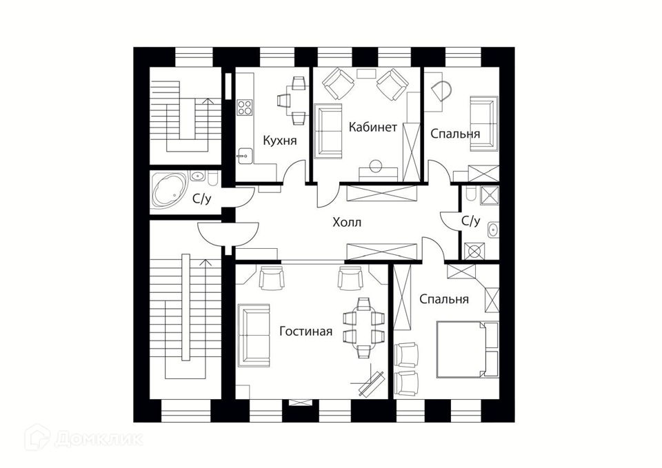 Продается 4-комнатная квартира, площадью 122.00 кв.м. Москва, переулок Козихинский Большой, дом 8