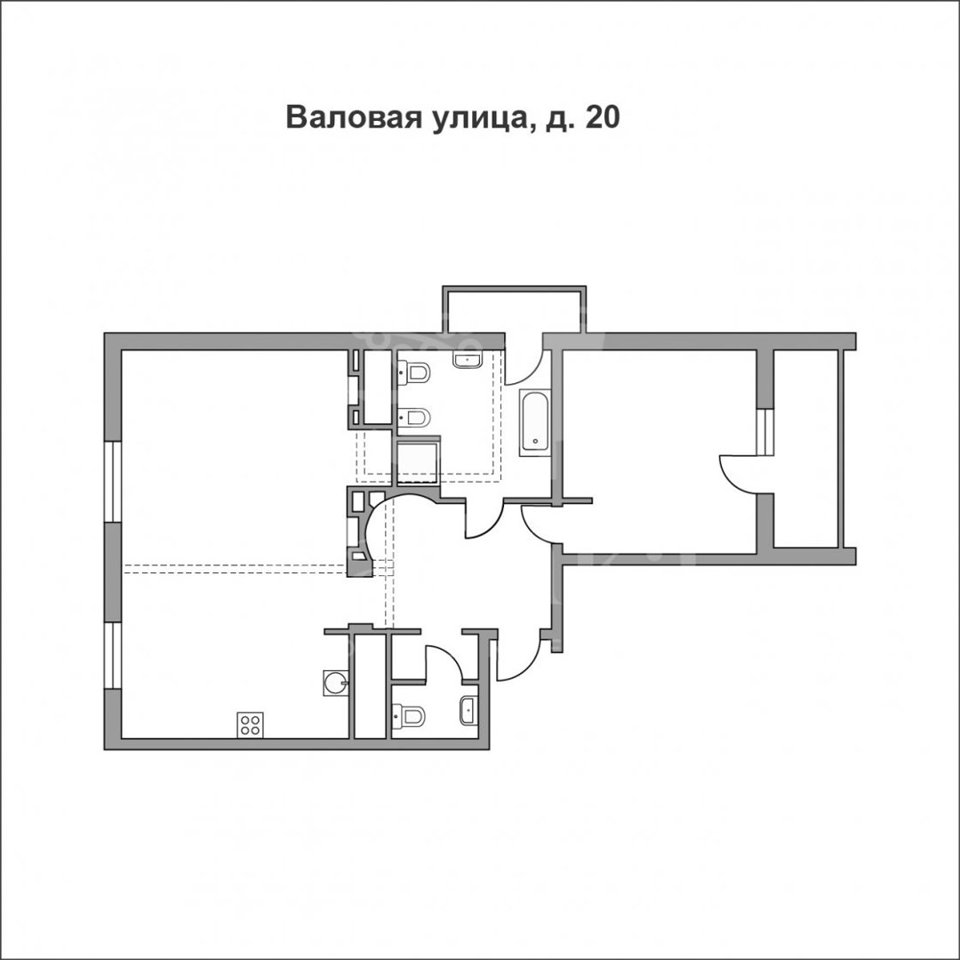 Продается 2-комнатная квартира, площадью 100.00 кв.м. Москва, улица Валовая, дом 20