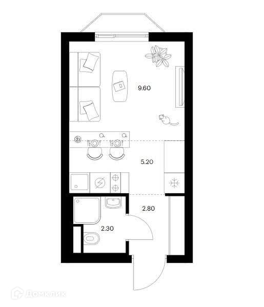 Продается 1-комнатная квартира, площадью 20.00 кв.м. Москва, улица Саларьевская