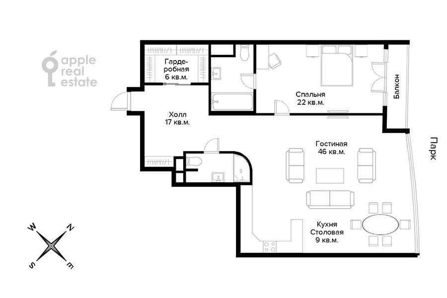Продается 2-комнатная квартира, площадью 118.00 кв.м. Москва, улица Нежинская, дом 1к2