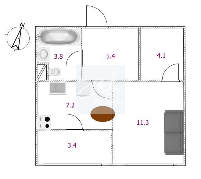 Продается 1-комнатная квартира, площадью 33.50 кв.м. Москва, проезд Строительный, дом 9