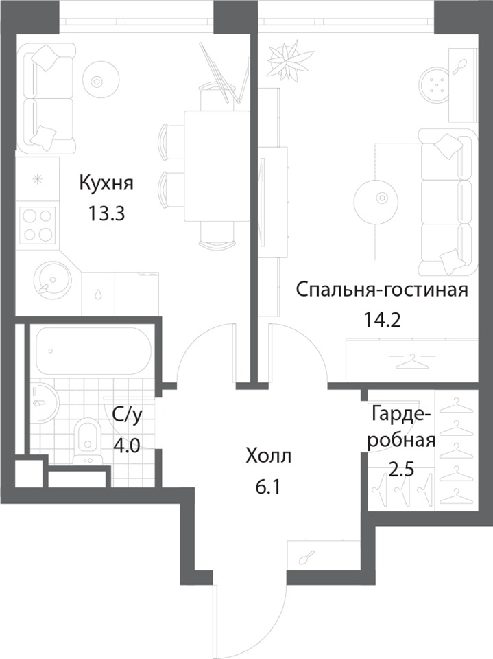 Продается 1-комнатная квартира, площадью 40.10 кв.м. Москва, улица Автозаводская, дом 23стр184