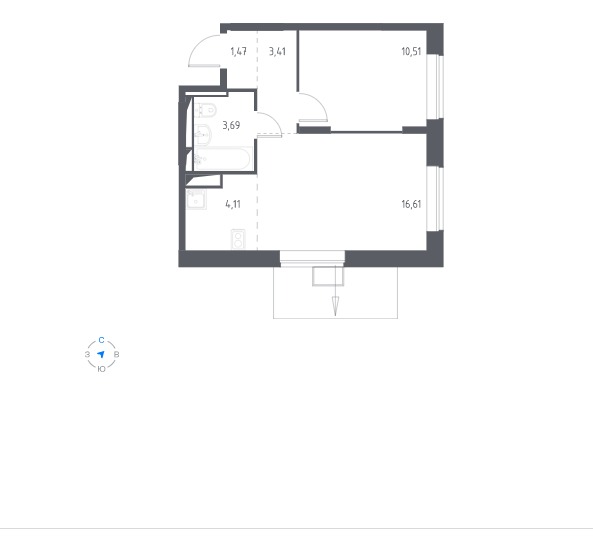 Продается 2-комнатная квартира, площадью 39.00 кв.м. 