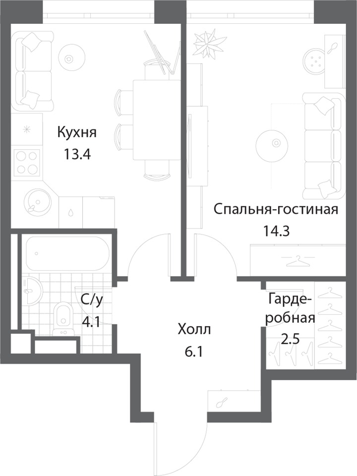 Продается 1-комнатная квартира, площадью 40.30 кв.м. Москва, улица Автозаводская, дом 23стр184