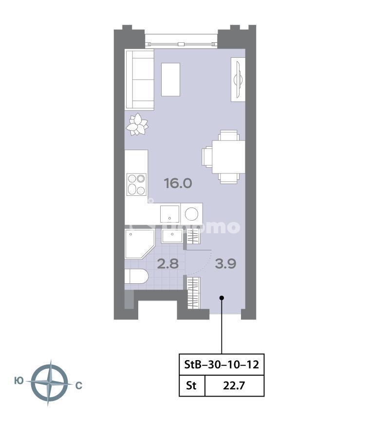 Продается 1-комнатная квартира, площадью 22.70 кв.м. Москва, проезд Ильменский, дом 4к1