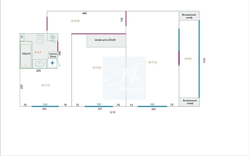 Продается 2-комнатная квартира, площадью 48.70 кв.м. Москва, улица Переяславская Большая, дом 19